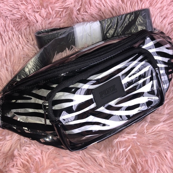 VS PINK Belt Bag Fanny pack zebra clear - Picture 1 of 6